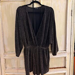 Gold and Black Low Cut Romper
